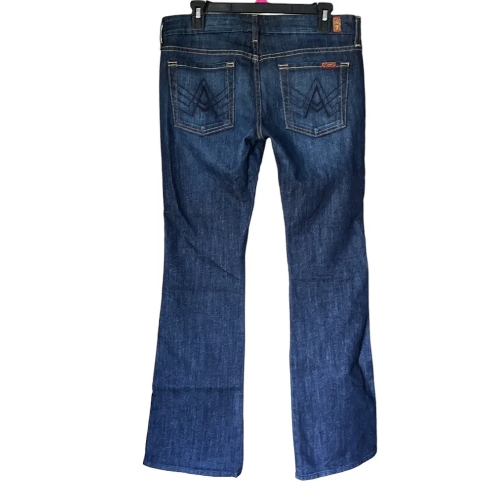 7 For All Mankind “A” Pocket Dark Wash Denim Jeans (29) - Picture 3 of 10